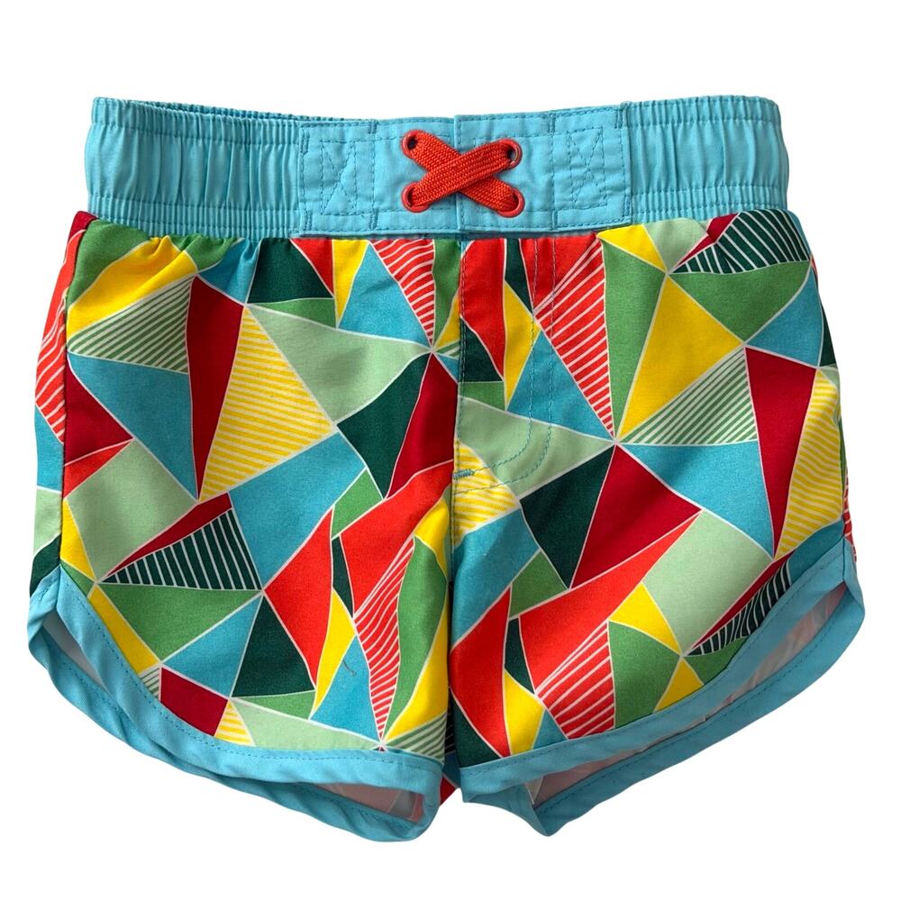 Cat & Jack Geometric Multicolor Swim Trunks Size 18 Months